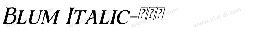 Blum Italic字体转换